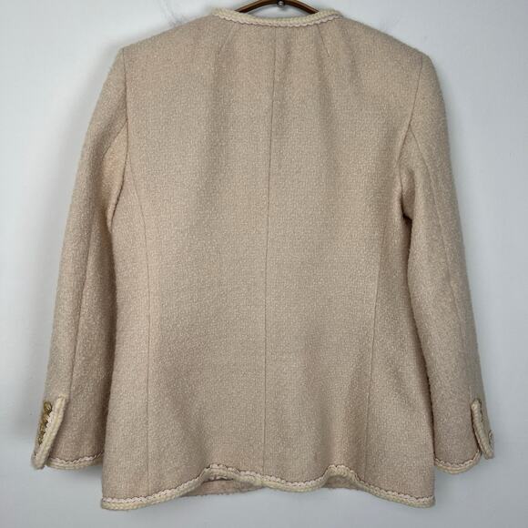 NWT J Crew Women’s Size 4 Ivory Long Lady jacket Wool Blend Tweed Boucle BM556 - Picture 6 of 16